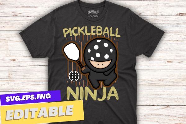 pickleball ninja t shirt, funny pickleball sports, pickleball lover girl saying t shirt design vector