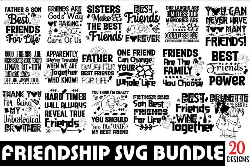 Friendship SVG Bundle,20 Designs ,on sell Design ,Big Sell Design,Best Friend Wine Together T-shirt Design,Apparently We're Trouble When We Are Together Are Knew! T-shirt Design,Friendship SVG Cut Files, Vector Printable