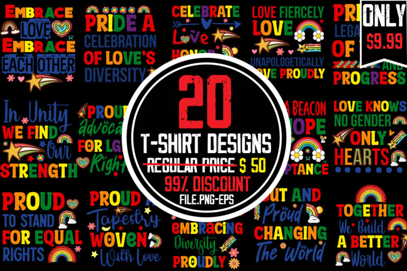 Pride T-shirt Bundle,20 Designs ,on sell Design ,Big Sell Designs,Celebrate Love Honor Individuality T-shirt Design,Gay Pride Loading T-shirt Design,Beautiful Like A Rainbow T-shirt Design,teacher rainbow png SVG, teacher png svg,SVGs,quotes-and-sayings,food-drink,print-cut,mini-bundles,on-sale