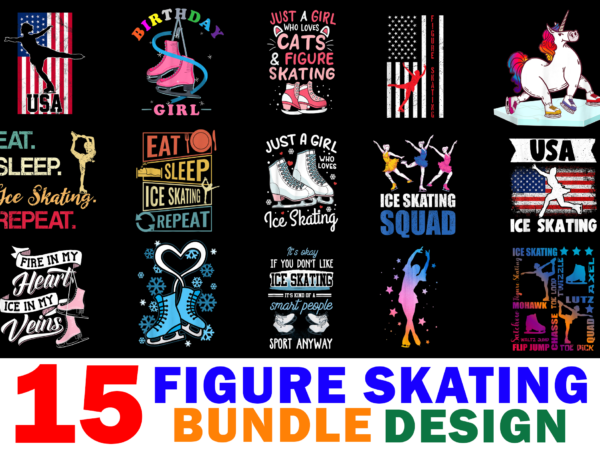 15 figure skating shirt designs bundle for commercial use part 2, figure skating t-shirt, figure skating png file, figure skating digital file, figure skating gift, figure skating download, figure skating design