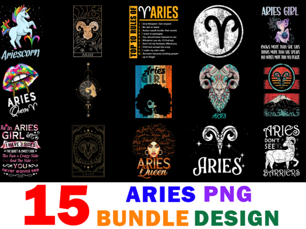 15 aries shirt designs bundle for commercial use part 3, aries t-shirt, aries png file, aries digital file, aries gift, aries download, aries design