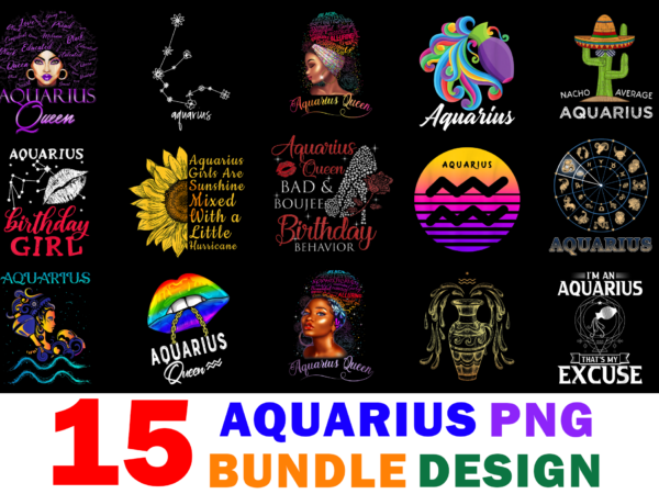15 aquarius shirt designs bundle for commercial use part 3, aquarius t-shirt, aquarius png file, aquarius digital file, aquarius gift, aquarius download, aquarius design