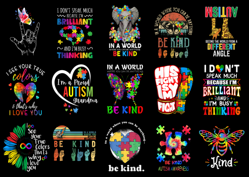 15 Autism Awareness Shirt Designs Bundle For Commercial Use Part 3, Autism Awareness T-shirt, Autism Awareness png file, Autism Awareness digital file, Autism Awareness gift, Autism Awareness download, Autism Awareness design