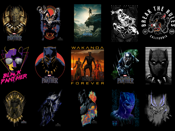 15 black panther shirt designs bundle for commercial use part 2, black panther t-shirt, black panther png file, black panther digital file, black panther gift, black panther download, black panther design