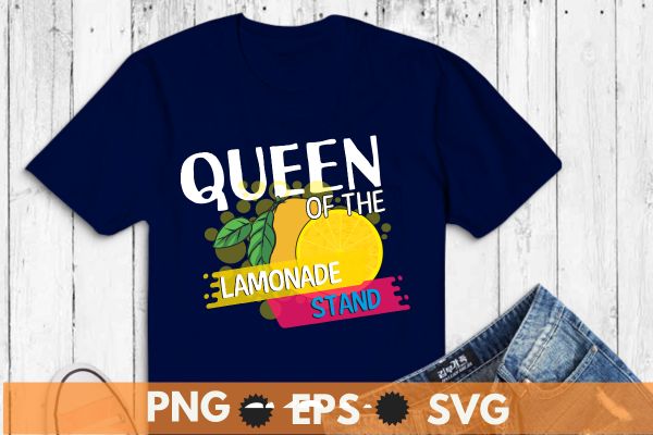 Queen of the lemonade stand t shirt design vector, t-shirt design vector, lemonade stand boss gifts, lemonade loves, drinking, lemonade, lemon juice,