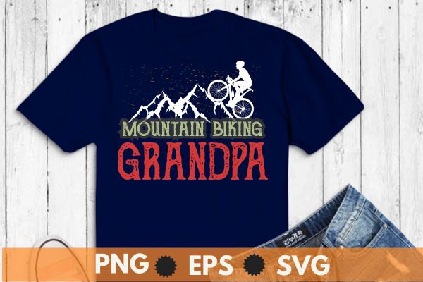 Mountain biking grandpa t shirt design retro mtb t-shirt design vector, mountain biking grandpa, retro, mtb, t-shirt design