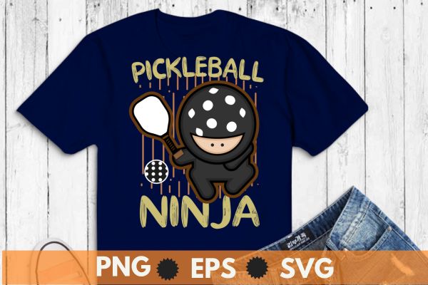 Pickleball ninja t shirt, funny pickleball sports, pickleball lover girl saying t shirt design vector