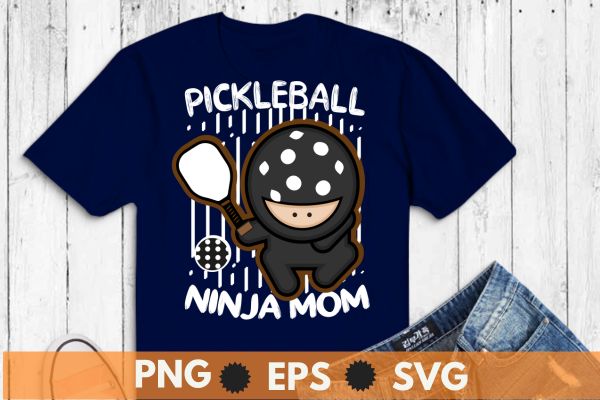 pickleball ninja mom t shirt, funny pickleball sports, pickleball lover girl saying t shirt design vector,