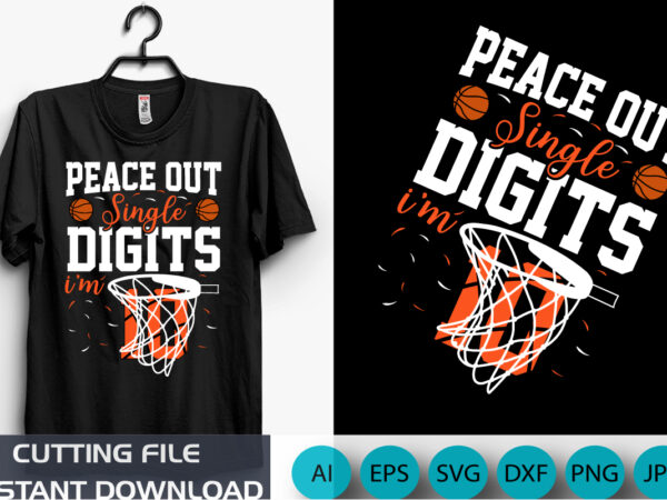 Peace out single digits i’m 10 kids raglan baseball tee, 10th birthday t-shirt, shirt print template