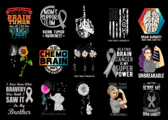 15 Brain Cancer Awareness Shirt Designs Bundle For Commercial Use Part 3, Brain Cancer Awareness T-shirt, Brain Cancer Awareness png file, Brain Cancer Awareness digital file, Brain Cancer Awareness gift,