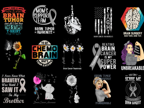 15 brain cancer awareness shirt designs bundle for commercial use part 3, brain cancer awareness t-shirt, brain cancer awareness png file, brain cancer awareness digital file, brain cancer awareness gift,