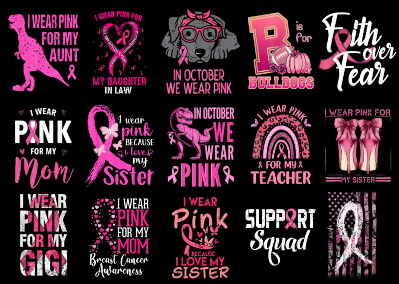 15 Breast Cancer Awareness Shirt Designs Bundle For Commercial Use Part 3, Breast Cancer Awareness T-shirt, Breast Cancer Awareness png file, Breast Cancer Awareness digital file, Breast Cancer Awareness gift,