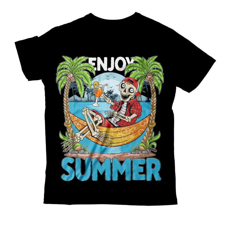 Enjoy Summer T-Shirt Design, Enjoy Summer Vector On Sale, Summer T-Shirt Design, Summer Vector T-Shirt Design, vector for t-shirt bundle , Hello Summer T-Shirt Design, Hello Summer SVG Cut File,