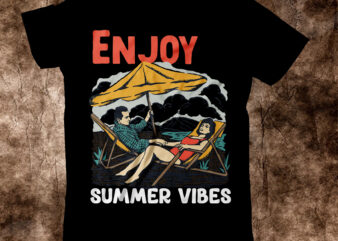 Enjoy Summer Vibes T-Shirt Design, Enjoy Summer Vibes Vector T-Shirt Design, Summer T-Shirt Design, Summer Vector T-Shirt Design, vector for t-shirt bundle , Hello Summer T-Shirt Design, Hello Summer SVG