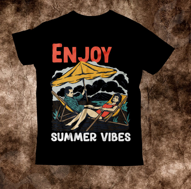 Enjoy Summer Vibes T-Shirt Design, Enjoy Summer Vibes Vector T-Shirt Design, Summer T-Shirt Design, Summer Vector T-Shirt Design, vector for t-shirt bundle , Hello Summer T-Shirt Design, Hello Summer SVG