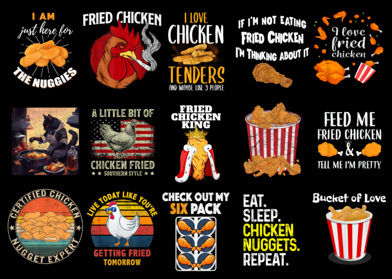 15 Fried Chicken Day shirt Designs Bundle For Commercial Use Part 2, Fried Chicken Day T-shirt, Fried Chicken Day png file, Fried Chicken Day digital file, Fried Chicken Day gift,