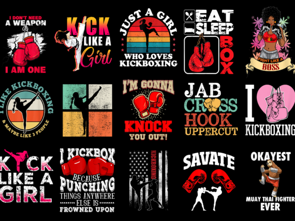 15 kickboxing shirt designs bundle for commercial use part 2, kickboxing t-shirt, kickboxing png file, kickboxing digital file, kickboxing gift, kickboxing download, kickboxing design