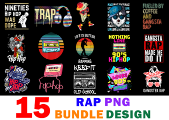 15 Rap Shirt Designs Bundle For Commercial Use Part 3, Rap T-shirt, Rap png file, Rap digital file, Rap gift, Rap download, Rap design