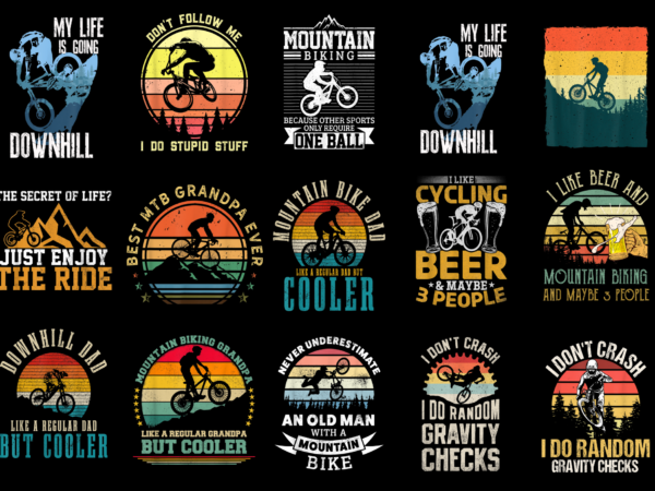 15 mountain biking shirt designs bundle for commercial use part 2, mountain biking t-shirt, mountain biking png file, mountain biking digital file, mountain biking gift, mountain biking download, mountain biking design