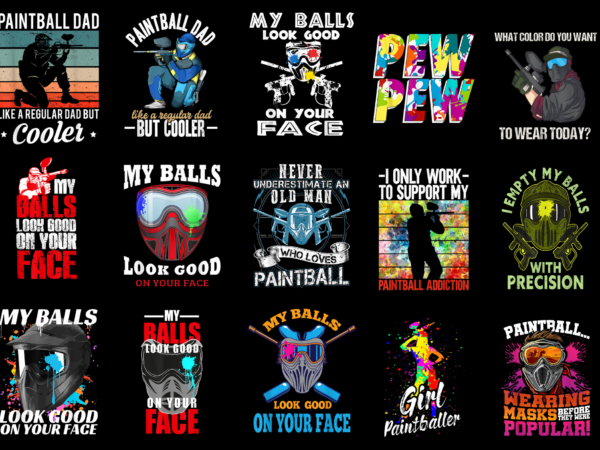 15 paintball shirt designs bundle for commercial use part 2, paintball t-shirt, paintball png file, paintball digital file, paintball gift, paintball download, paintball design