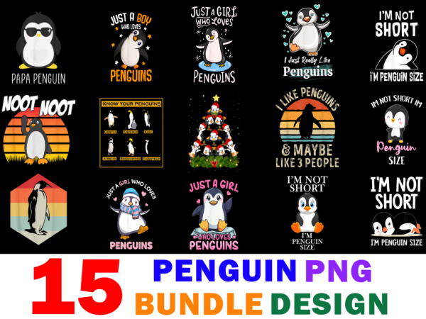 15 penguin shirt designs bundle for commercial use part 2, penguin t-shirt, penguin png file, penguin digital file, penguin gift, penguin download, penguin design