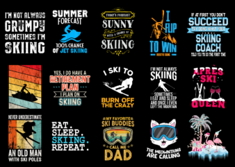 15 Skiing Shirt Designs Bundle For Commercial Use Part 2, Skiing T-shirt, Skiing png file, Skiing digital file, Skiing gift, Skiing download, Skiing design