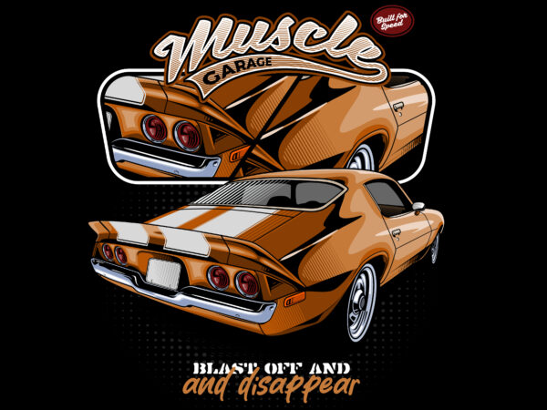 Earthen velocity: the brown muscle car vector illustration