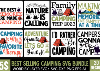 Camping T-Shirt Design Bundle,20 Camping T-Shirt Design, Camping Sublimation Png, Camper Sublimation, Camping Png, Life Is Better Around The Campfire Png, Commercial Use ,Camping PNG Bundle, Camping Quote PNG, Camping