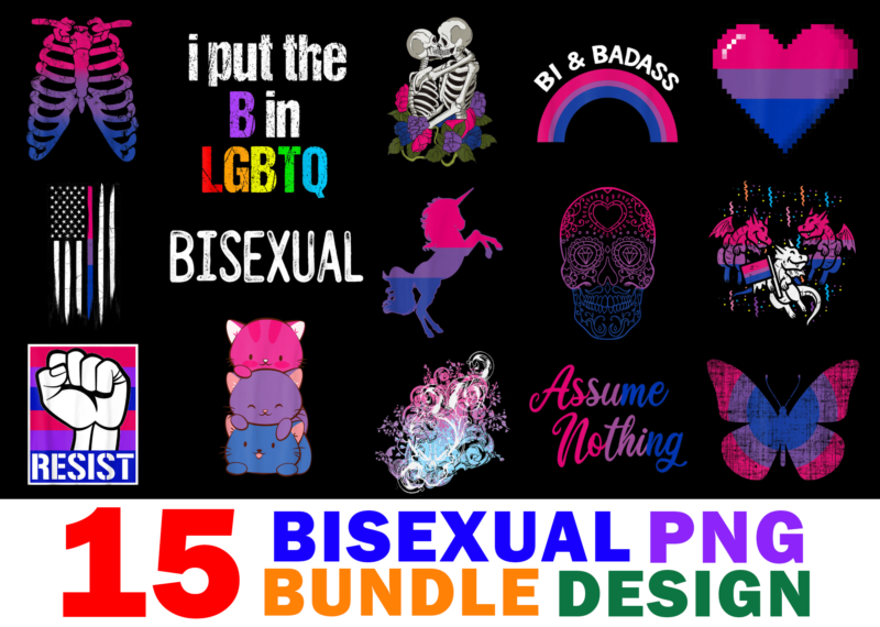 15 Bisexual Shirt Designs Bundle For Commercial Use Part 2, Bisexual T-shirt, Bisexual png file, Bisexual digital file, Bisexual gift, Bisexual download, Bisexual design