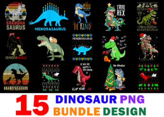 15 Dinosaur Shirt Designs Bundle For Commercial Use Part 2, Dinosaur T-shirt, Dinosaur png file, Dinosaur digital file, Dinosaur gift, Dinosaur download, Dinosaur design