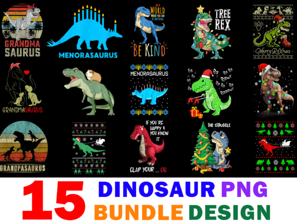 15 dinosaur shirt designs bundle for commercial use part 2, dinosaur t-shirt, dinosaur png file, dinosaur digital file, dinosaur gift, dinosaur download, dinosaur design
