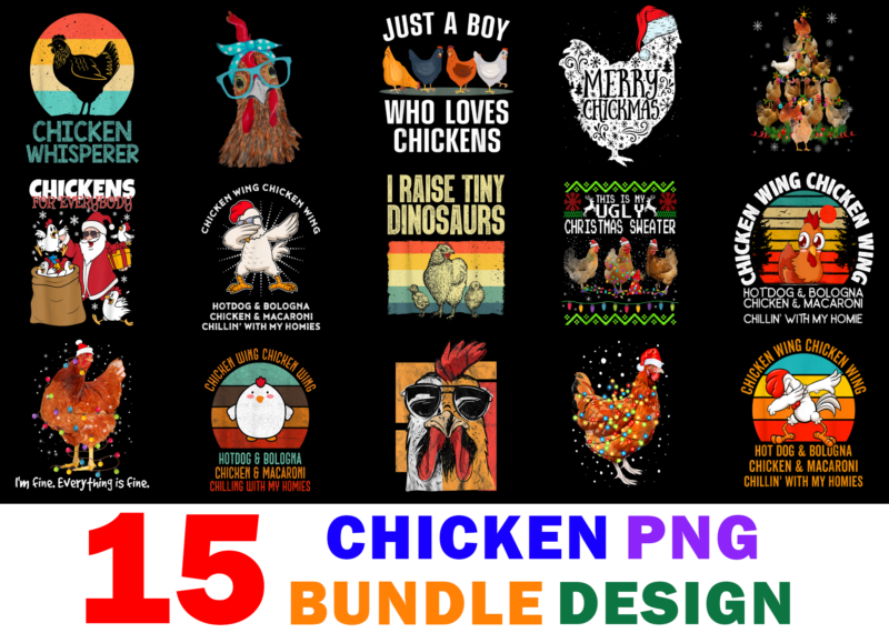 15 Chicken Shirt Designs Bundle For Commercial Use Part 2, Chicken T-shirt, Chicken png file, Chicken digital file, Chicken gift, Chicken download, Chicken design