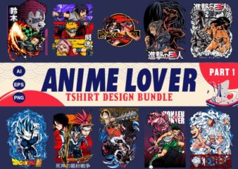 populer anime lover tshirt design bundle illustration part 1