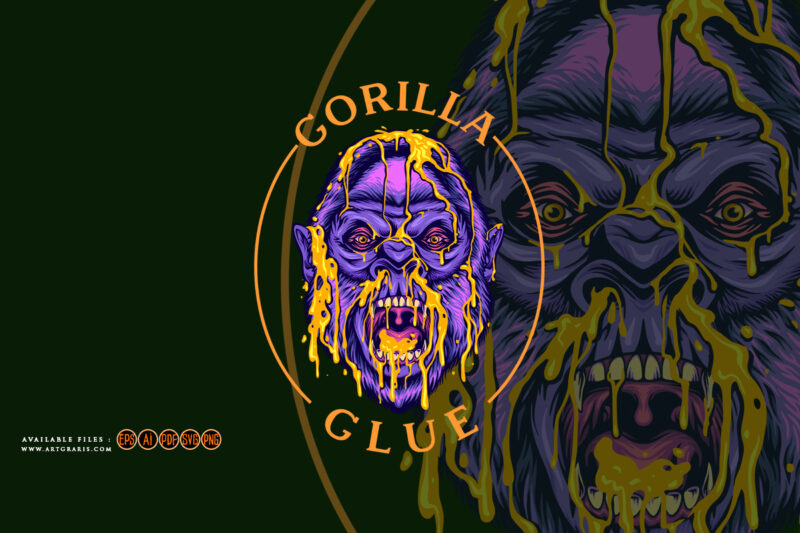 Powerful gorilla glue popular weed strain illustrations