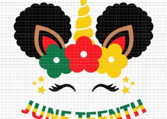 Unicorn Juneteenth Svg, Juneteenth Day SVg, Unicorn Svg, Unicorn Juneteenth Day Svg