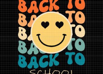 Boho Style Groovy Smile Back to School Svg, Back to School Svg, Smile Svg