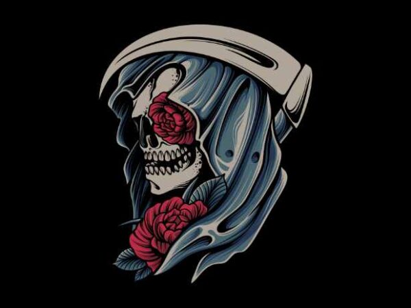 Death flower t shirt vector illustration
