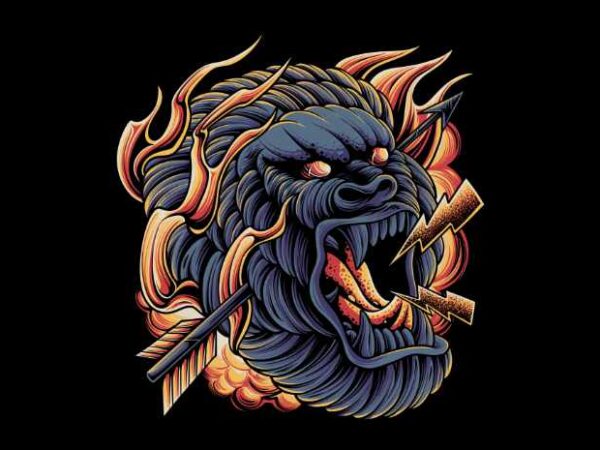 Death gorilla t shirt vector illustration