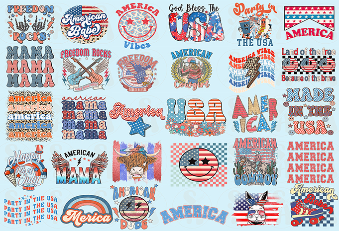 Retro 4th of july T-shirt Mega Bundle