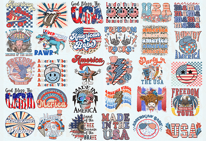 4th of july T-shirt designs Bundle