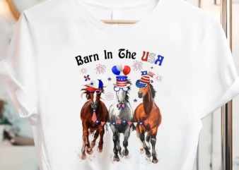 Barn In The USA Horses Funny Horse 4th Of July PC t shirt template
