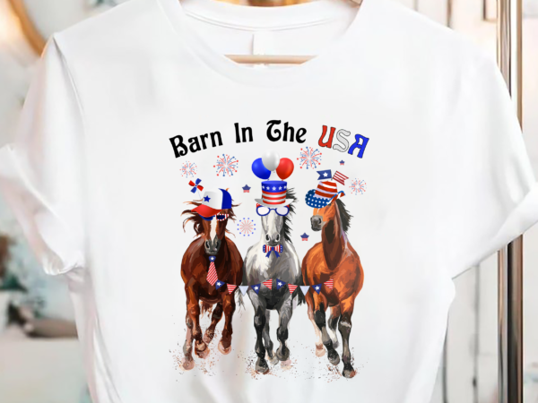 Barn in the usa horses funny horse 4th of july pc t shirt template