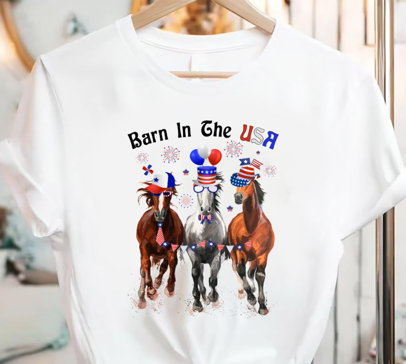 Barn In The USA Horses Funny Horse 4th Of July PC