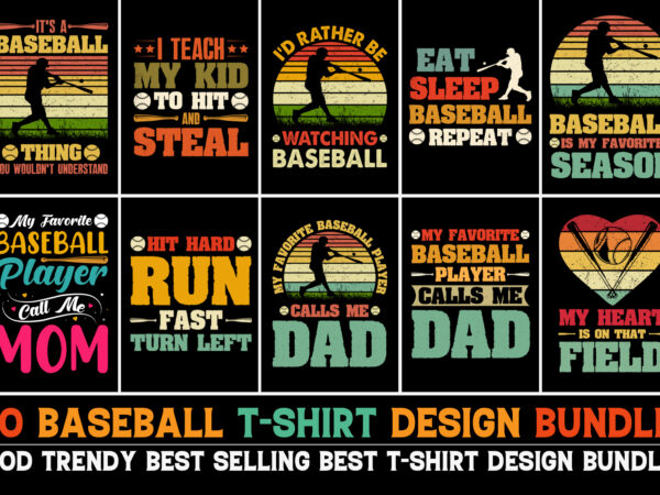 Baseball t-shirt design bundle