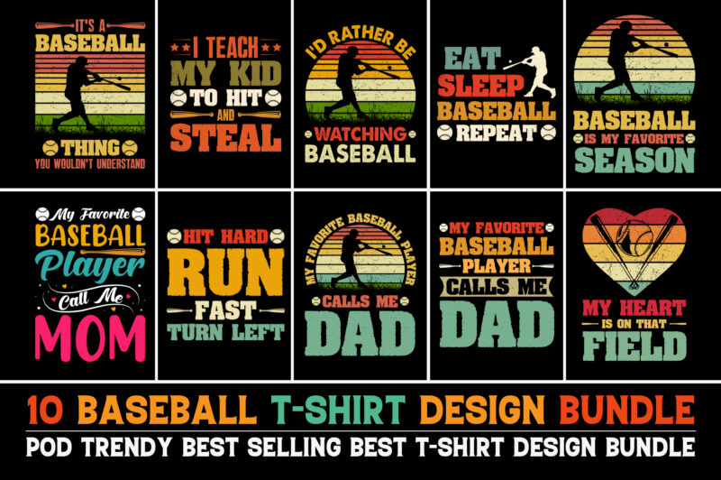 Baseball T-Shirt Design Bundle