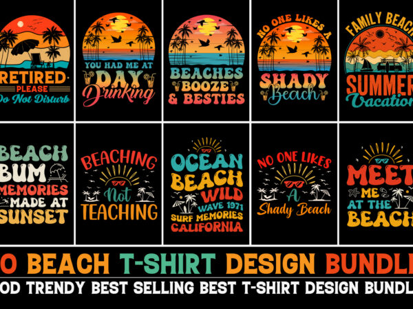 Beach t-shirt design bundle