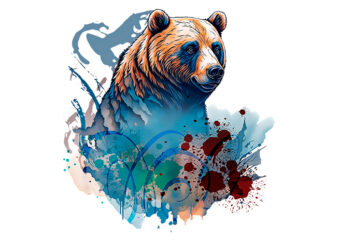 Watercolor Bear t shirt design for sale