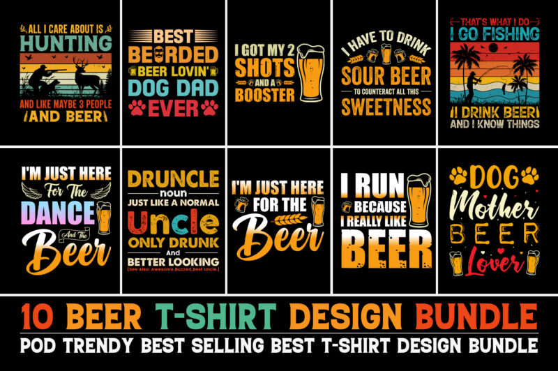 Beer T-Shirt Design Bundle