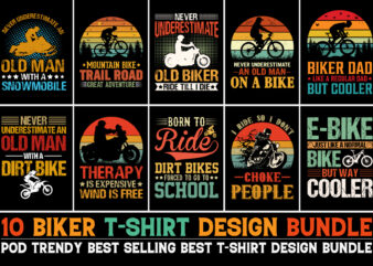 Biker T-Shirt Design Bundle-Trendy Pod Best T-Shirt Design Bundle