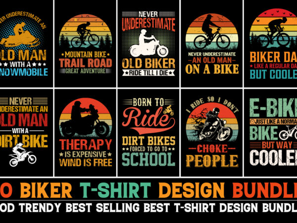 Biker t-shirt design bundle-trendy pod best t-shirt design bundle